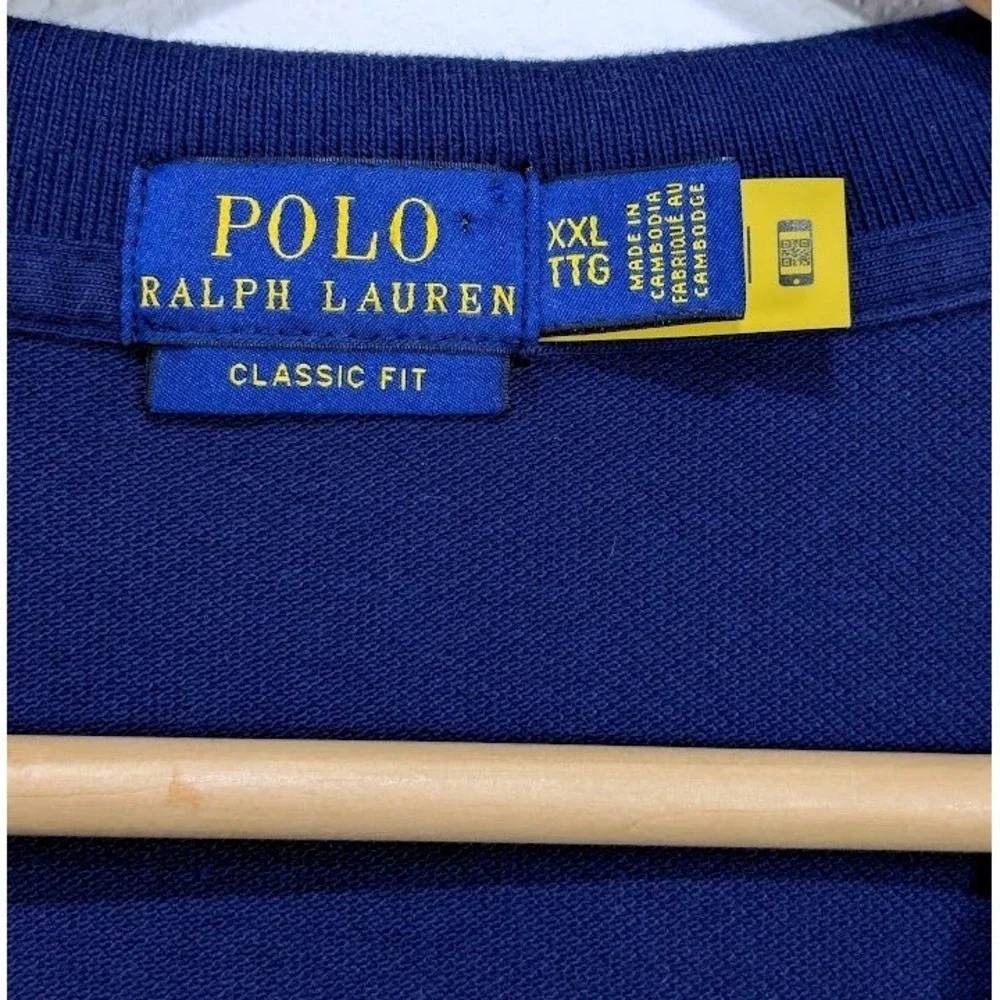 Polo Ralph Lauren Men Polo Shirt XXL Blue Classic Fit Short Sleeve‎ Cotton